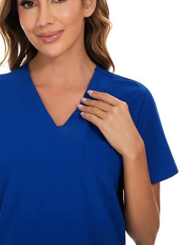 COZYFIT Scrubs for Women Set - Stretch V-Neck & Jogger Pant with 9 Pockets