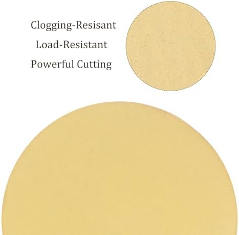 50pcs No Hole Sanding Discs- [ 8 Inch 240 Grit ] Round Hook and Loop Grip Sanding Pads Sheet Sandpaper for Automotive Woodworking Metal Polishing Use| Gold, Aluminum Oxide