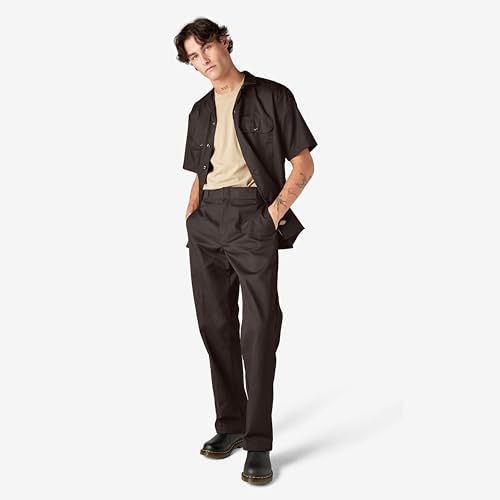 Dickies Men’s Short Sleeve Work Shirt – Durable Twill Button Down Shirts for Men, Lightweight Uniform for Daily Wear