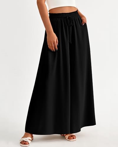 BTFBM Wide Leg Flowy Palazzo Pants for Women