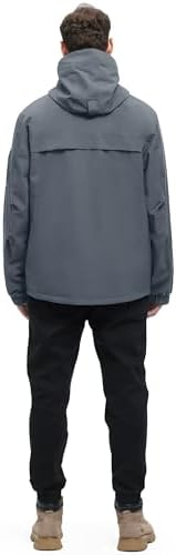 VOPOKER Mens 3 in 1 Winter Coats Waterproof Warm Fleece Jacket With Multi-Pockets