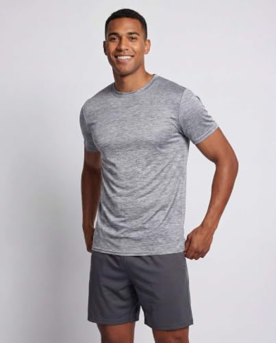 5 Pack Men's Dry Fit Workout T Shirts Crew Neck Athletic Gym Running Tees
