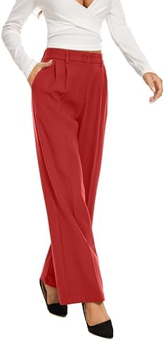 FUNYYZO Wide Leg Dress Pants for Women Work Slacks Business Casual Outfits