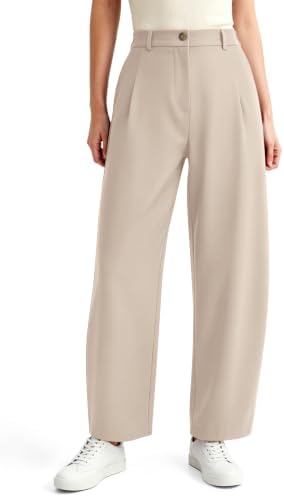 NIMIN Women Barrel Work Pants High Waisted Business Casual Trousers