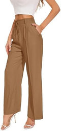 FUNYYZO Wide Leg Dress Pants for Women Work Slacks Business Casual Outfits