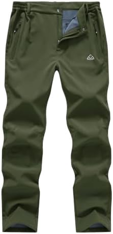 BASUDAM Men's Work Pants Softshell Winter Fleece Lined Insulated Outdoor