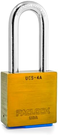 PACLOCK's 4-Series Padlock, Standard Rekeyable (SR), 7/16" Diameter Hard. Stainless Steel Shackle, 2-1/2" Tall, One Lock Keyed to a Number U-Pick! w/ 2 Keys, Gold Anodized Aluminum