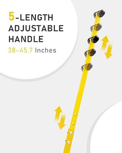 Outvita Snow Shovel with Wheels, 29" Wide 18" Long, White & Yellow