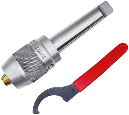 MT4 Keyless Drill Chuck Self-Tightening 1/8"-5/8" (3-16mm) - Titanium Coated Heavy Duty Integral Chuck with APU16 Wrench for Milling & Drilling Machines (MTA4-APU16)