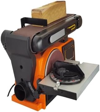 Belt Sander, Grinding Wheel Sand Belt Machine Variable Speed Combination Bench Sander Disk with Cast Iron Base