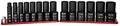 Capri Tools 1/2 in. Drive Shallow and Deep Impact Socket Set, SAE, 7/16 to 1-1/4 in, 28-Piece with Billet Aluminum Socket Rail (CP55000-28SSDR)