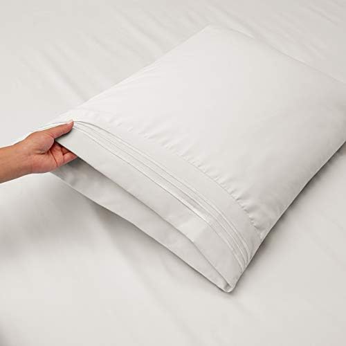 Hearth & Harbor Twin Size Sheets - 3 Piece Bed Sheet Set, Hotel Luxury Double Brushed Bed Sheets - Extra Soft Bedding Sheets & Pillowcases, Twin, White
