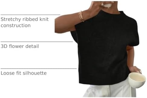 SOLY HUX Women's Short Sleeve Business Casual Sweater
