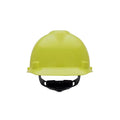MSA 10061513 V-Gard Cap Style Safety Hard Hat with Fas-Trac III Ratchet Suspension | Polyethylene Shell, Superior Impact Protection, Self Adjusting Crown Straps - Large Size in Hi-Viz Yellow Green