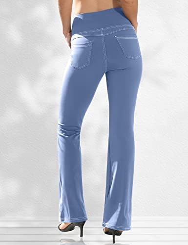 VOOVEEYA Women's Bootcut Leggings - Bootleg Yoga Pants Flare with 4 Pockets