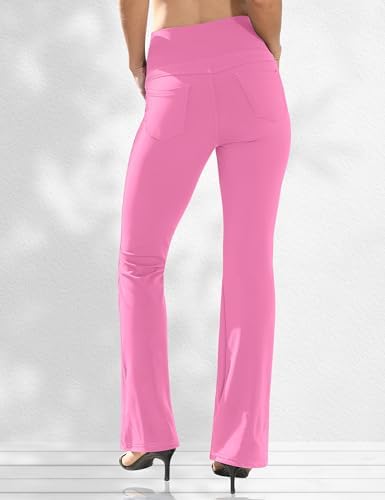 VOOVEEYA Women's Bootcut Leggings - Bootleg Yoga Pants Flare with 4 Pockets