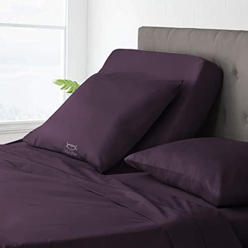 JS Sanders Collection Split Head Sheet Set 4PC Cal. King Size, Plum