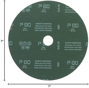 Mercer Industries 304080-7" x 7/8" Aluminum Oxide Resin Fiber Discs, 80 Grit (25 pack)