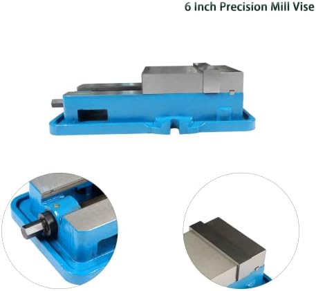 6 Inch Mill Vise without Base, Milling Machine Vise, Fit for CNC, Machining Centers