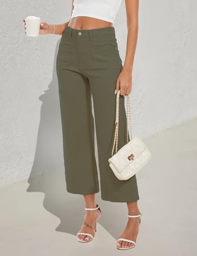 Wide Leg Jeans for Women Trendy High Waisted Flare Jeans Cropped Pants Stretchy Baggy