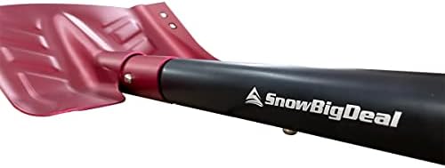 Emergency Snow Shovel with Saw - Converts from Dig to Chop/Hoe Mode - Portable for Snowmobiles, Skiing, Backcountry, Avalanche Rescue - Winter Survival Gear for Car, Camping - T6 Aluminum