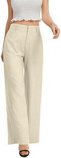 FUNYYZO Wide Leg Dress Pants for Women Work Slacks Business Casual Outfits