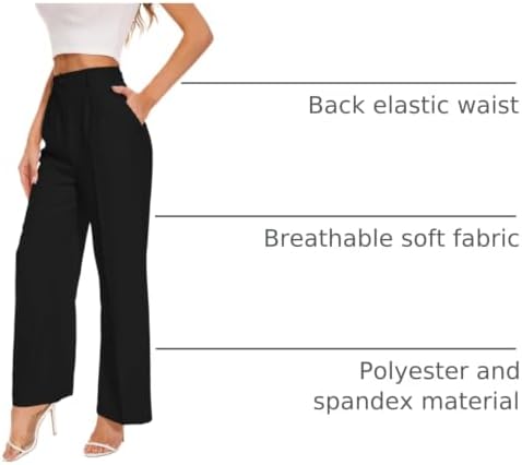 FUNYYZO Wide Leg Dress Pants for Women Work Slacks Business Casual Outfits