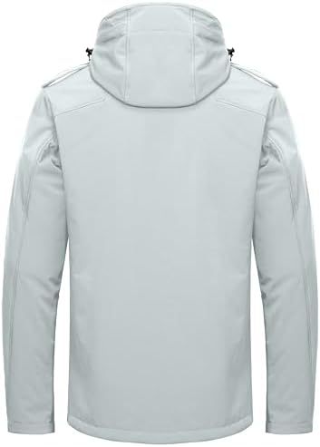 Little Donkey Andy Men's Warm Sherpa Lined Winter Softshell Jacket Windproof Mountain Ski Snow Coat with Removable Hood