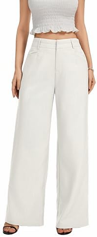 FUNYYZO Wide Leg Dress Pants for Women Work Slacks Business Casual Outfits