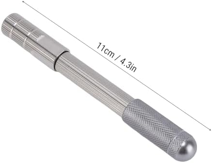 POCREATION Pin Vise Hand Drill with Non Slip Handle, 11cm/4.3in Length, 3 Replacement Heads, Manual Operation, for Watch Repair and Jewelry Making