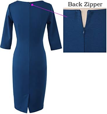 VFSHOW Womens Work Business Office Zipper Up Slim Bodycon Sheath Dress