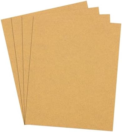 4 Pcs 60 Grit Sandpaper 9 x 11 Inch Sand Paper Alumina Gold