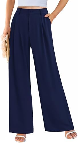 PRETTYGARDEN Women's Flowy Wide Leg Dress Pants