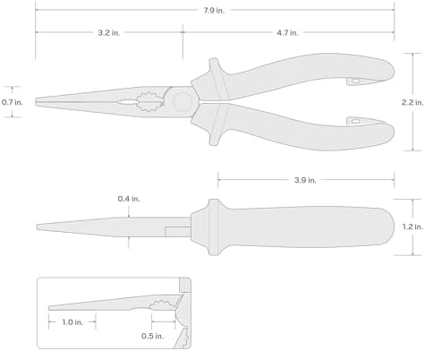 TEKTON 8 Inch Insulated Long Nose Pliers | PVG10008