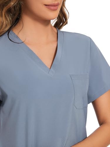 COZYFIT Scrubs for Women Set - Stretch V-Neck & Jogger Pant with 9 Pockets