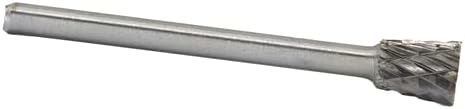 Drill America SN-53 Carbide Burr/Rotary File Inverted Cone Double Cut for Die Grinder 3/16" Dia. x 1/4" Cut Length with 1/8" Shank and 1-1/2" Overall Length, DUL Series