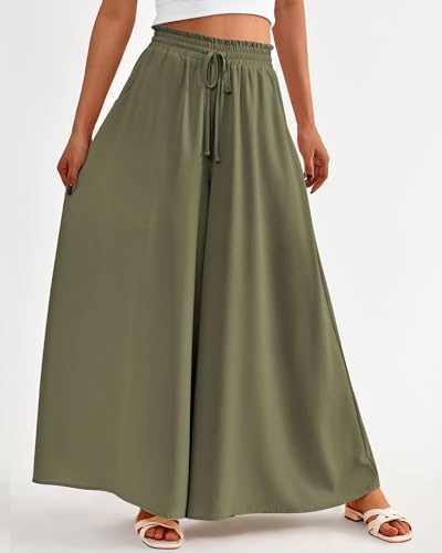 BTFBM Wide Leg Flowy Palazzo Pants for Women