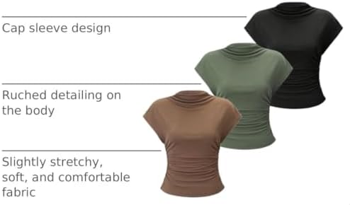 OYOANGLE Women's 3 Pack Business Casual Outfits Mock Neck Ribbed Tank Tops
