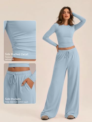 Trendy Queen Women's 2 Piece 2026 Fall Fashion Lounge Set with Pockets