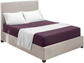 Nestl Cal King Sheets Set - 4 Piece California King Sheets, Extra Soft, Double Brushed Bedding for Cal King Size, 2 Tone Eggplant/White Set, Eggplant Fitted Sheet, White Flat Sheet, White Pillow Case