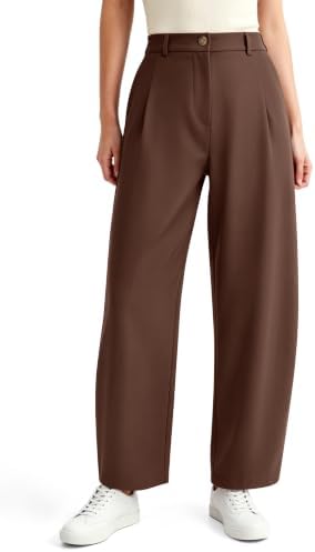 NIMIN Women Barrel Work Pants High Waisted Business Casual Trousers