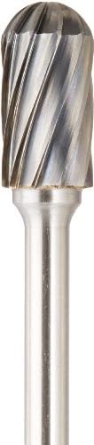 Drill America SC-5NF Carbide Burr/Rotary File Cylindrical Radius End None-Ferrous for Aluminum 1/2" Dia. x 1" Cut Length with 1/4" Shank and 2-3/4" Overall Length, DUL Series