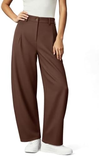 NIMIN Women Barrel Work Pants High Waisted Business Casual Trousers