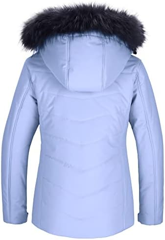 Skieer Women's Ski Jacket Waterproof Warm Puffer Thick Hooded Winter Coat