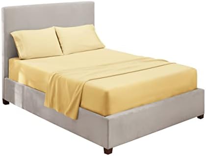 Hearth & Harbor Twin Size Sheets - 3 Piece Bed Sheet Set, Hotel Luxury Double Brushed Bed Sheets - Extra Soft Bedding Sheets & Pillowcases, Twin, Vanilla