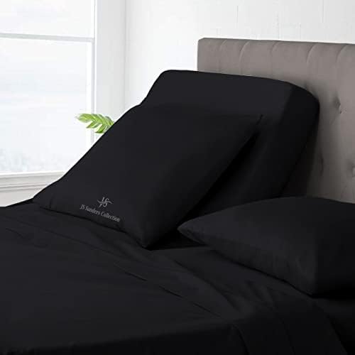 JS Sanders Collection Split Head Sheet Set King Size,Black