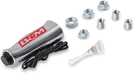 B&M 80658 Brushed Aluminum T-Handle Shifter Grip with Button and SAE Thread Inserts