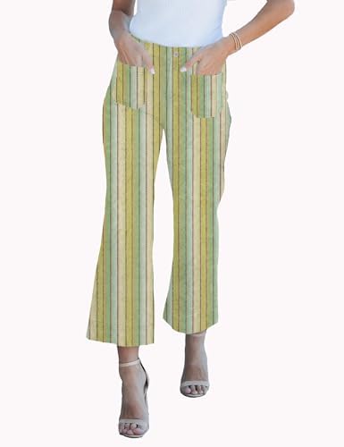 Wide Leg Jeans for Women Trendy High Waisted Flare Jeans Cropped Pants Stretchy Baggy