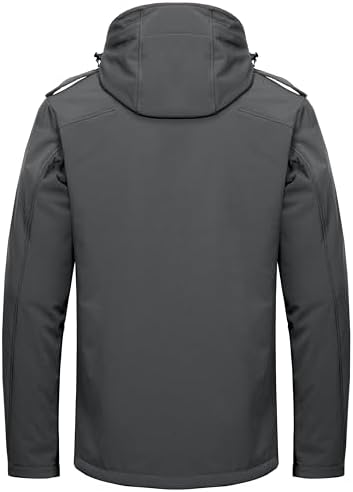 Little Donkey Andy Men's Warm Sherpa Lined Winter Softshell Jacket Windproof Mountain Ski Snow Coat with Removable Hood