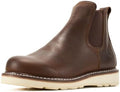 SUREWAY Men's 6-Inch Slip-On Chelsea Work Boots, Soft Toe Leather Boots